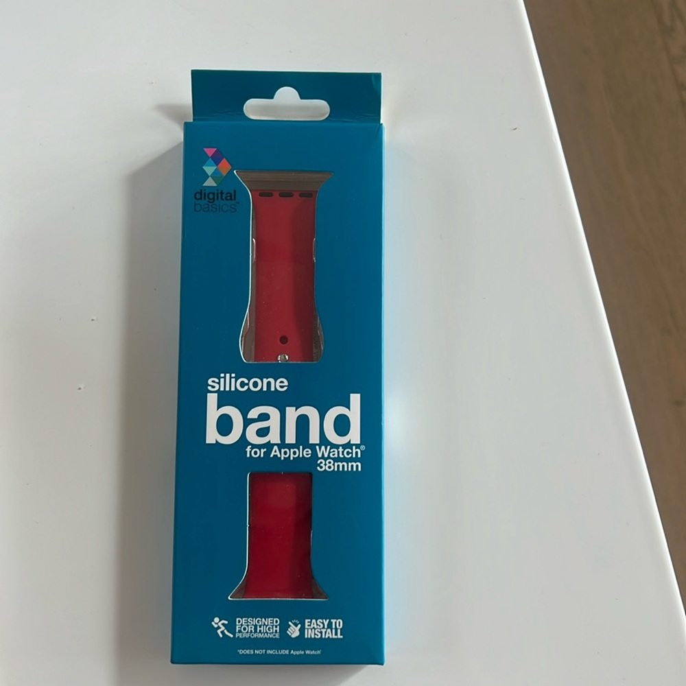 Digital Basics silicone band for Apple Watch 38 MM. Red.